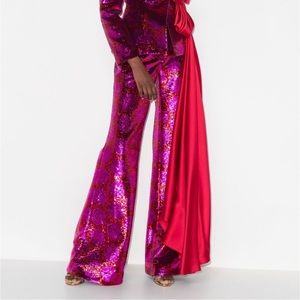 Halpern wide leg sequined trousers